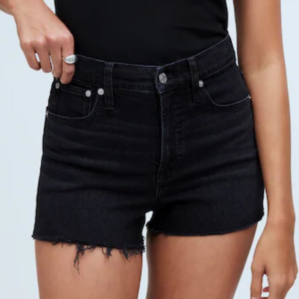 Madewell The Perfect Vintage Jean Short in Lunar Wash 30 Black/Gray